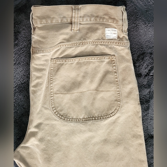 Gap Worker Jeans Brushed Jean  100% Beige Cotton Tag 38x32 Hem 30 - Picture 2 of 14